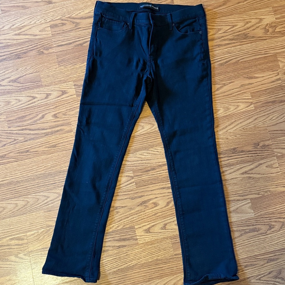 Black Straight-Leg Jeans